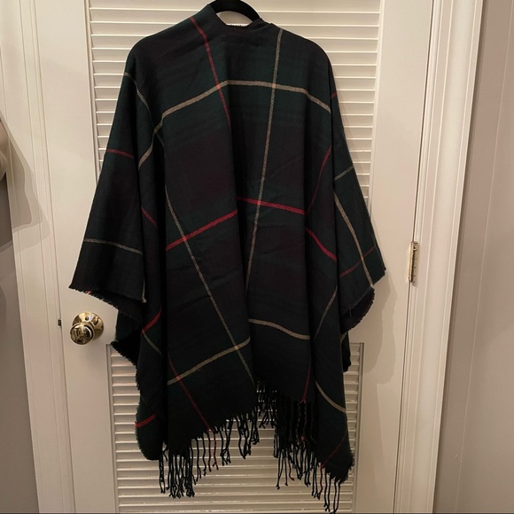 Bellissima Accessories green and navy blue plaid wrap - Picture 4 of 4